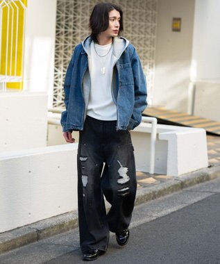 WEGO デニムシャツジャケット デニム中濃加工色