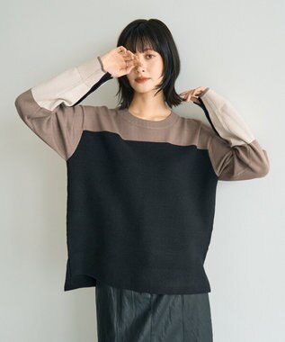 YECCA VECCA 釦デザイン配色ニット Border