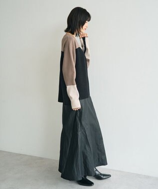 YECCA VECCA 釦デザイン配色ニット Border