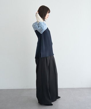 YECCA VECCA 釦デザイン配色ニット Border