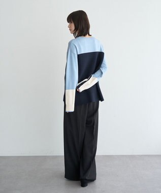 YECCA VECCA 釦デザイン配色ニット Border