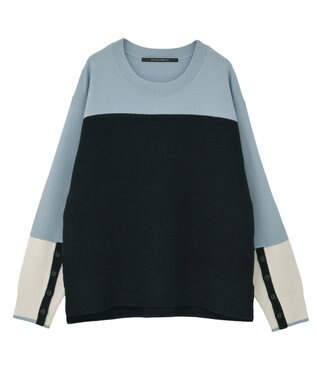 YECCA VECCA 釦デザイン配色ニット Border