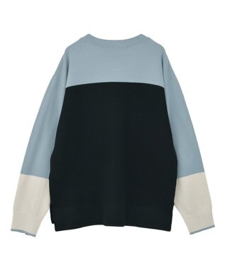 YECCA VECCA 釦デザイン配色ニット Border