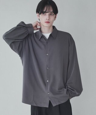 WEGO トロミBIGシャツ ダークグレー