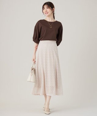 ANY SIS シルケットスムースツイストスリーブ カットソー ブラウン