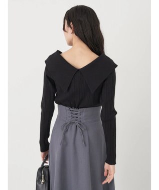 earth music&ecology ２ｗａｙビッグカラーニットプルオーバー Black