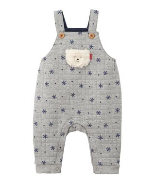 MIKI HOUSE HOT BISCUITS キルト素材 オーバーオール＆Tシャツギフトセット【BOX付き】 グレー