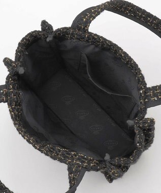 TOCCA 【ヨンア×大人百花×TOCCAコラボカラー有り】PRECIOUS WAVES BAG WITH POUCH ポーチ付きトートバッグ ブラックツイード