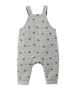 MIKI HOUSE HOT BISCUITS キルト素材 オーバーオール＆Tシャツギフトセット【BOX付き】 グレー