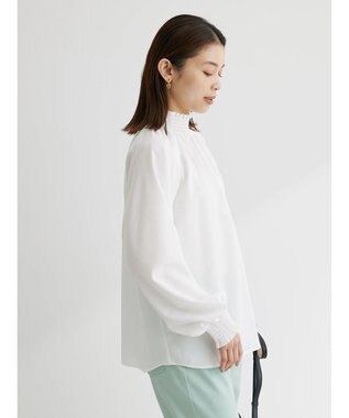 Green Parks ・ＥＬＥＮＣＡＲＥ　ＤＵＥ　シャーリングカラーブラウス Off White