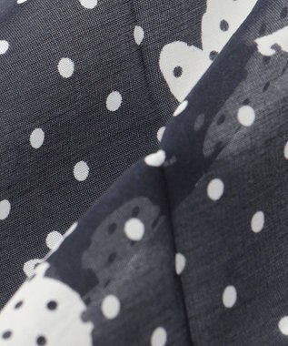 自由区 シルクコットンプリント スカーフ ブラック系