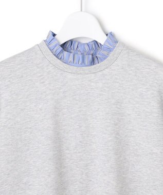 23区 【WEB＆一部店舗限定】クリアコットンテリー ストライプフリル スウェット ライトグレー系