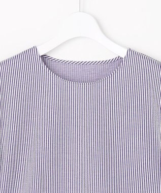 J.PRESS LADIES 【一枚で着映え】サッカージャージー クルーネック カットソー ネイビーストライプ系1