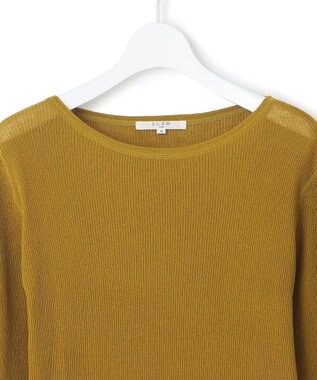 23区 S 【SLOW/一部店舗限定】シアーリブ ボートネックニット マスタード系