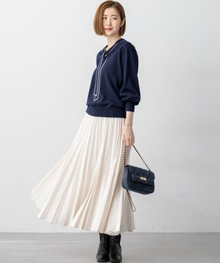 23区 S 【見上愛さん着用/CanCam11月号掲載】パウダリータイプライター プリーツ スカート アイボリー系