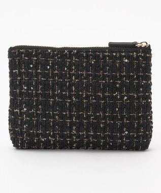 TOCCA 【ヨンア×大人百花×TOCCAコラボカラー有り】PRECIOUS WAVES BAG WITH POUCH ポーチ付きトートバッグ ブラックツイード