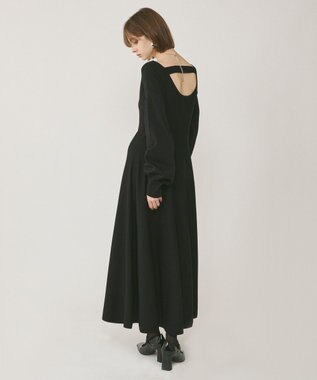 GRACE CONTINENTAL バックオープンニットワンピース ブラック