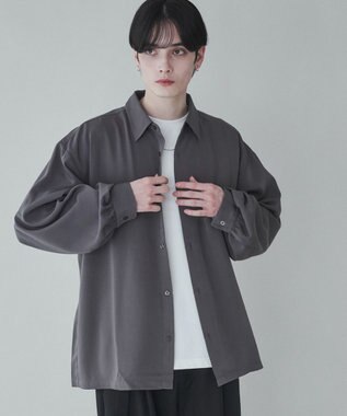 WEGO トロミBIGシャツ ダークグレー