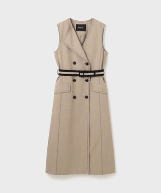 GRACE CONTINENTAL アシンメトリーカラーワンピース ベージュ