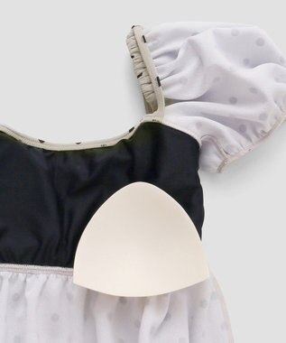 San-ai Resort（三愛水着楽園） パフスリーブノンワイヤービキニ　9M　【San-ai Resort（サンアイリゾート）】 ベージュ×ブラック