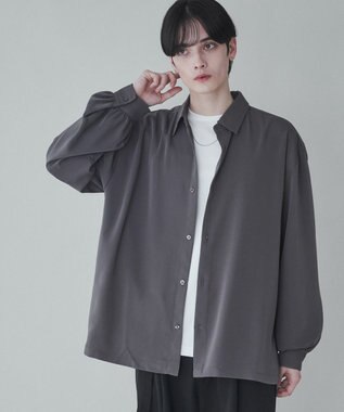 WEGO トロミBIGシャツ ダークグレー