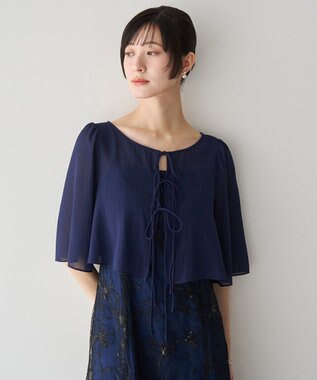 YECCA VECCA 【2点SET】フラワー柄スパンコール刺繍ドレス Navy