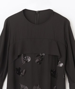 GRACE CONTINENTAL ハートスパンコールワンピース ブラック