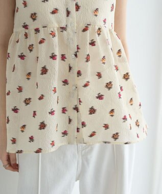 YECCA VECCA シアージャガードペプラムブラウス Ivory