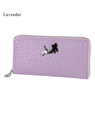 tsumori chisato CARRY キラネコフラワー ラウンドファスナー長財布 ラベンダー
