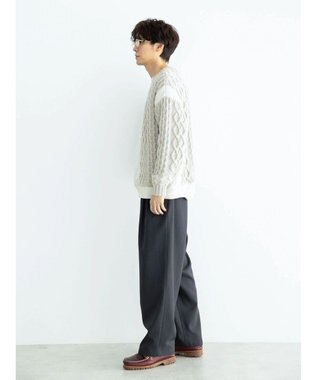 CRAFT STANDARD BOUTIQUE ケーブルニット切り替え裏起毛スウェット Oatmeal