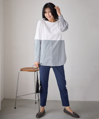 ANY L コンビネーションテールＴ オフ×ストライプ