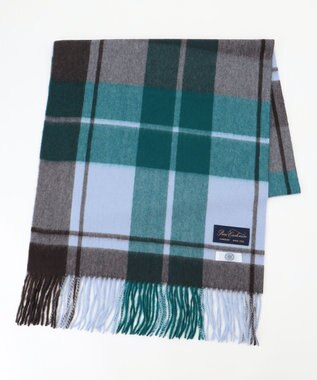 J.PRESS LADIES カシミヤチェック マフラー グリーン系3