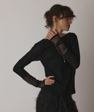 GRACE CONTINENTAL シアーアセテートカットトップ ブラック