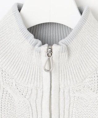 23区GOLF 【WOMEN】ラメケーブルジップアップカーディガン　防風裏地付き ホワイト系