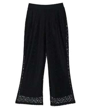 Green Parks 格子柄レースパンツ Black