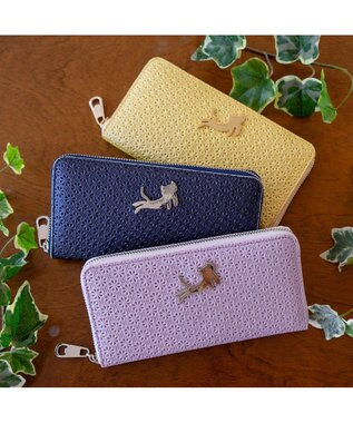 tsumori chisato CARRY キラネコフラワー ラウンドファスナー長財布