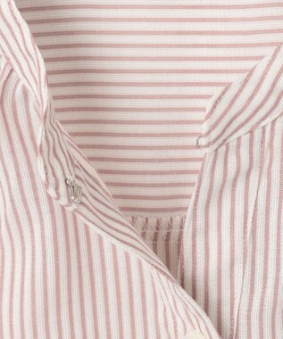 J.PRESS LADIES 【洗える】ドビー強撚ストライプ コクーンシルエット ブラウス ピンク系1