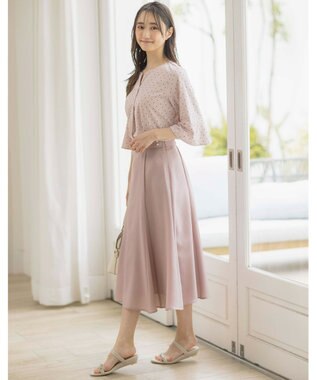 ANY SIS 【速乾・接触冷感】スムージーポリエステル フレアスカート ピンク