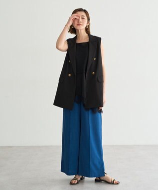 YECCA VECCA 【UVカット】サラサライージーワイドパンツ Blue