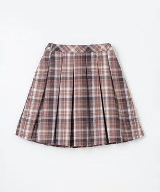 ANY KIDS チェック プリーツ スカパン ブラウン系