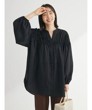 Green Parks シャーリングボリュームスキッパーチュニック Black