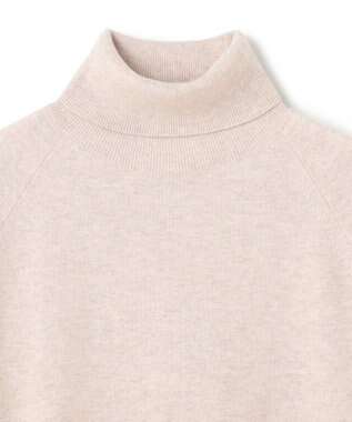 BEIGE， 【WEB限定・洗える】DEMING / バイカラーウールタートルネックニット Taupe × Nude