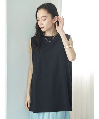 earth music&ecology ボクシーノースリーブチュニック Black