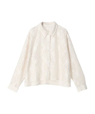 earth music&ecology レースショートシャツ Ivory