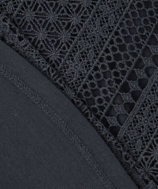 組曲 L ボーダーレース ブラウス ネイビー系