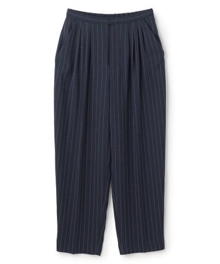 uncrave リネンライクツイル テーパードパンツ ネイビーストライプ