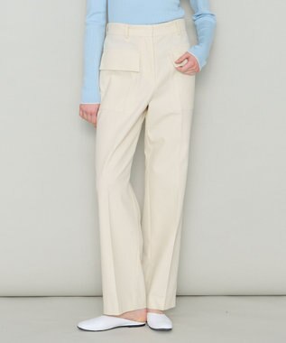 JOSEPH 【洗える】オーガニックツイル　ワイドトラウザーズ Powder