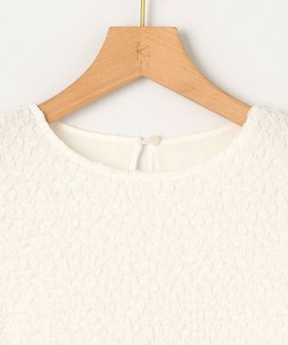 組曲 L シャーリングシフォン シアーペプラム ブラウス アイボリー系