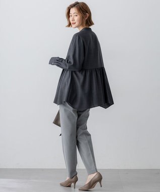 23区 L 【VERY掲載/撥水加工/洗える】TRストレッチギャバ テーパード パンツ グレー系