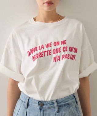 AMERICAN HOLIC 発泡プリントTシャツ Off White